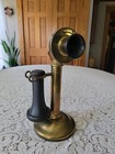 Antique Western Electric Brass Candlestick Telephone 