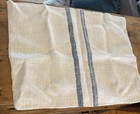 Antique Vintage French Grain Sack Sewn Bag Beautiful 20 X 16 Indigo Stripes
