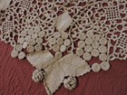 Vintage Hand Crocheted Collar Ecru-grape Design