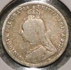 British Silver Threepence - 1889 - Queen Victoria
