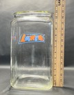 Vintage Lance Large Countertop Cracker Jar 13    Heavy Glass Embossed No Lid