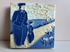 1886 Rookwood Pottery Tile- Dutch Fisherman  Windmill  Tulips Rare Piece