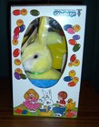 Vintage Eggsville Usa Easter Basket Set W  Plush Bunny Picnic Basket Eggs 1982