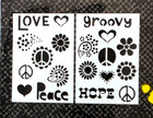 Show-offs Everyday Fun Decorative Stencils - Groovy Love - 2 Sheets