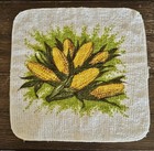 12x12  Vtg 1970s Kitchen Towels Corn Bright Color Rare Lot Of 2