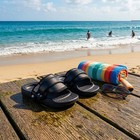 Surfboard Boots Black Sports Footwear Textured