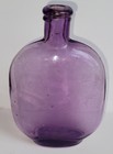 Antique 1880s Amethyst Glass Pumpkin Seed Flask Bottle
