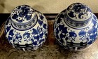  2  Beautiful-blue   White-porcelain Chinese Ginger Jars-chinoiserie-8 5   h     