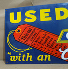 Chevrolet Used Cars Porcelain Enamel Sign  36 X 15 Inches 1 Sided