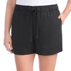 Hilary Radley Women s Pull-on With Side Seam Pockets Shorts  Black  Size L