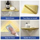 Corner Shower Shelves 10   Brushed Gold 304 Stainless Steel Recessed Bathroom   