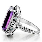 10ct  Amethyst 925 Sterling Silver Filigree Ring Sz 6 Us8