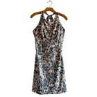 Prana Emerald Lake Dress Floral Halter Athletic Dress Built-in Bra Pockets Sz M