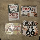4 Pack Vintage Metal Tin Signs Garage Gas Station Wall Decor