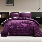 Velvet Quilt  Purple Bedding Comforter Sets  Luxury Plush Queen Comforter Set so