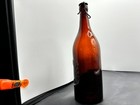 Antique J h  Ritzler South Bend  In Amber Quart Blob Beer With Bail