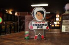Scarce 1950s Eskimo Pie Ice Cream Bar Dealer Painted Metal Sign Larger Version