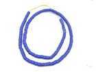 Beads Blue Ghana Handmade Recycled Glass Disk African Trade Beads
