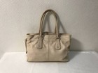 Tods Genuine Leather All Leather Boston Bag Tote Handbag Off White Men Women