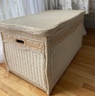 Pier 1  White Washed Wicker Chest Jamaica Collection Great For Storage Nautical 