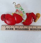 Vintage Chalkware Elf Christmas Decor Gnome Handpainted Stocking Hanger Wall Art