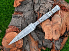 Custom Made Forged Damascus Steel Boot Knife Fulltang Double Edged Blade 466