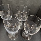 Fostoria  Trousseau Wine -  Water Glasses Goblets  6 3 4  Vintage Set Of 4