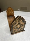 Vintage Early Wood   Brass Expandable Up To 22     Book Rack Stand-beautiful