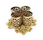Vintage Hollywood Regency-style Gold Toned Filigree Tube Vanity Lipstick Holder 