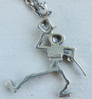 Grateful Dead Dancing Skeleton Pendant With Top Hat  Cane   gdm Sterling Silver