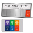Name Plate For Desk  Office Door Sign  6 Options Do Not Disturb  Brush Silver