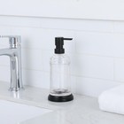 Clear Glass Soap Pump Dispenser With Metal Base  Refillable Matte Black 