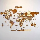 3d Wooden World Map  Multilayered Travel Map With States And Capitals  Wall Map