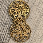 Antique Germany Gilt Brass Buckle Art Nouveau Cloak Clasp Belt Filagree Floral