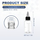 3 Pcs 50ml  2oz  Plastic Dispensing Bottle With Twist Cap  Transparent black