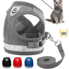 Breathable Cat Harness Leash Escape Proof Reflective Adjustable Vest Pet