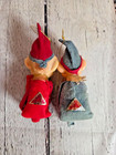Pair Of Vintage Mcm Delta Japan Christmas Pixie Elf Knee Hugger Doll Ornaments