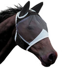 Horse Fly Mask Uv Protection Black Soft Mesh Breathable Stretch Half Mask S Size