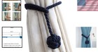 2 Pack Heavy Duty Curtain Rope Tieback - Navy Blue