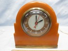 Stunning 1940s Catalin Butterscotch Lackner Neon Glo Illuminated Table Clock