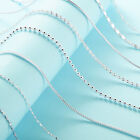 925 Silver Chain Baby s Breath Snake Square Women Jewelry Necklace 16-24 