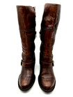 Born Treddy Women s Brown Leather Mid Calf Moto Buckle Biker Boots Size 6 5