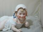 Large Vintage Gorgeous Expression Piano Baby Blonde Hair Bonnet 13  L X 6 t 436