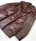Vintage Sears Leather Shop Jacket Coat Men s 42 Reg Cognac Brown Long