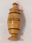 Antique German Treen Wood Needle Case Barrel Pedestal Asbro Victorian Sewing