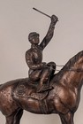 Vintage Bronze Tone Horse Racing Jockey Groom Equestrian Sculpture Statue