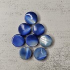 8 Blue Mother Of Pearl Buttons Vintage Antique Old Stock Small Shank 3 8  1960s