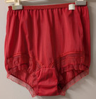 Vintage Nancy King Deadstock 50 s Red Nylon Lace Granny Panties Nwt Sz 7