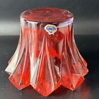 Bohemia Crystal Red Votive Flower Candle Holder Made In Czech Republic
