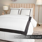 Hotel Duvet Cover Set Queen Size 3pcs Black Line Pattern Bedding Collection Ultr
